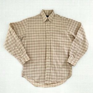 Vintage Y2K CK Calvin Klein Mens Plaid Button Down Shirt Size M 90s Grunge Indie